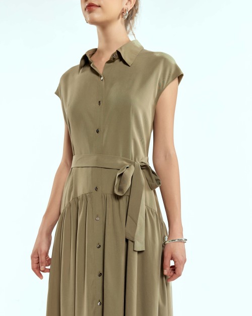 SIXDO Woven Flared Dress for Women